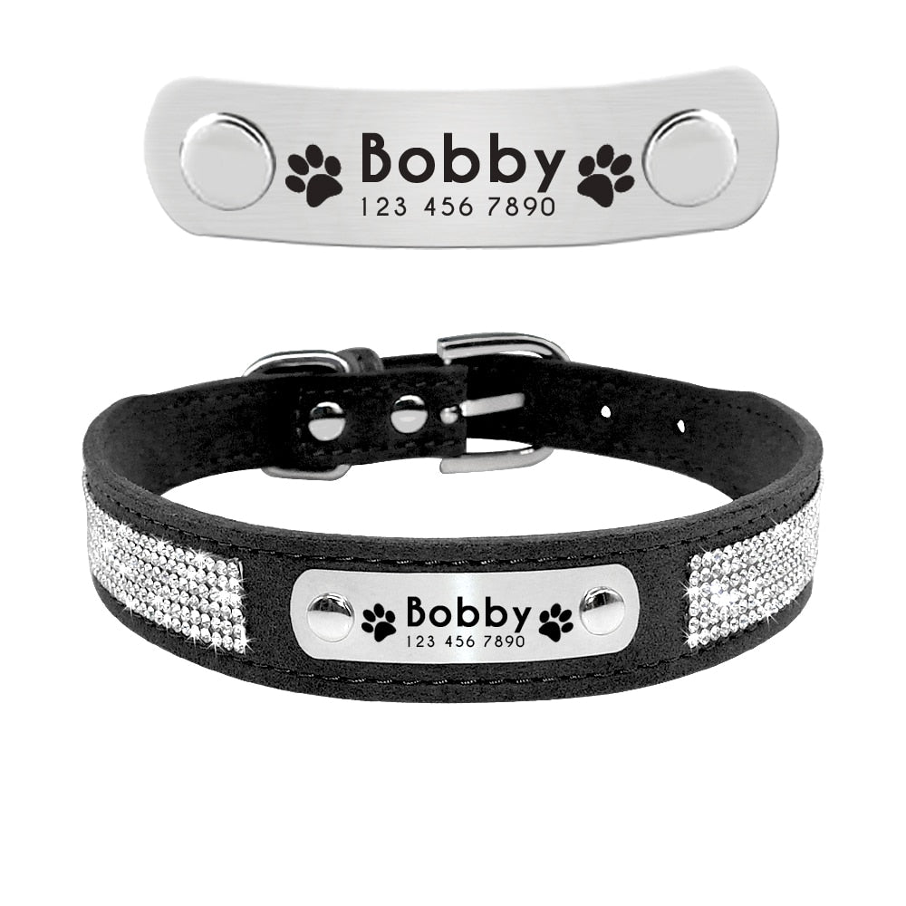 Leather Cat Collar Personalized Cat Collar For Puppy Small Dogs Pet Kitten Nameplate Collar Free Engraving Adjustable