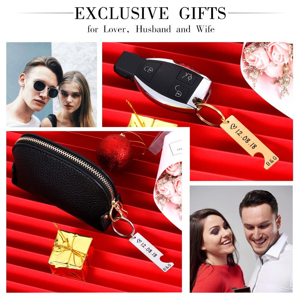 Customized Couples Keychain Boyfriend Girlfriend Keyring Husband Anniversary Valentine Day Gift Pinky Promise Women Men KeyChain