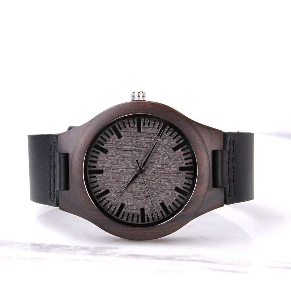 Fathers Day Engraved  Wooden Watch   50 % off for a limited time