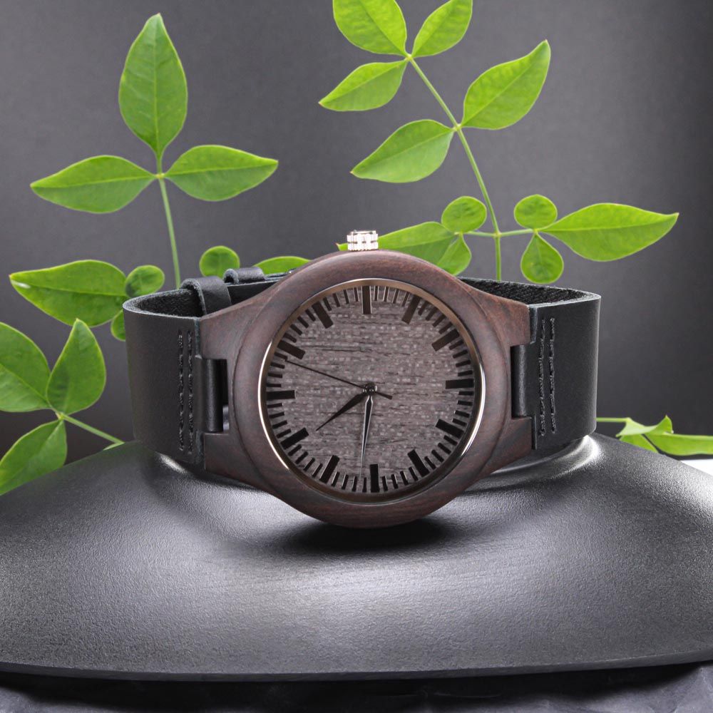 Fathers Day Engraved  Wooden Watch   50 % off for a limited time