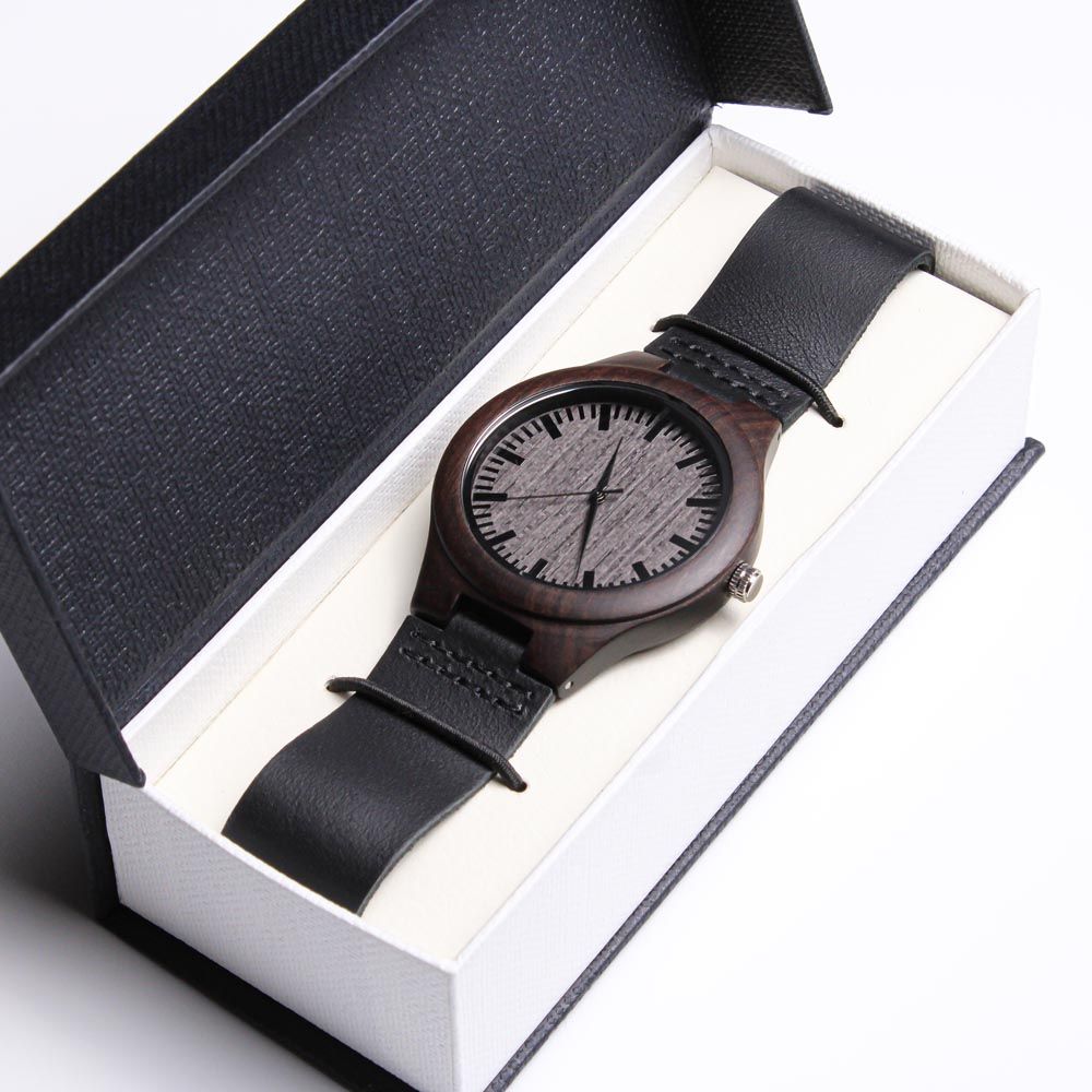 Fathers Day Engraved  Wooden Watch   50 % off for a limited time