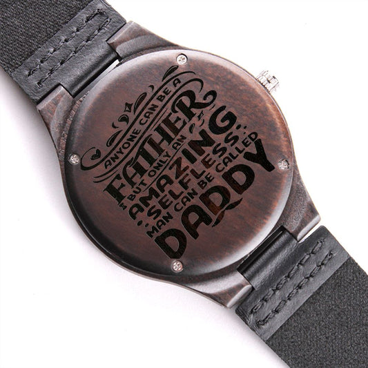 Fathers Day Engraved  Wooden Watch   50 % off for a limited time
