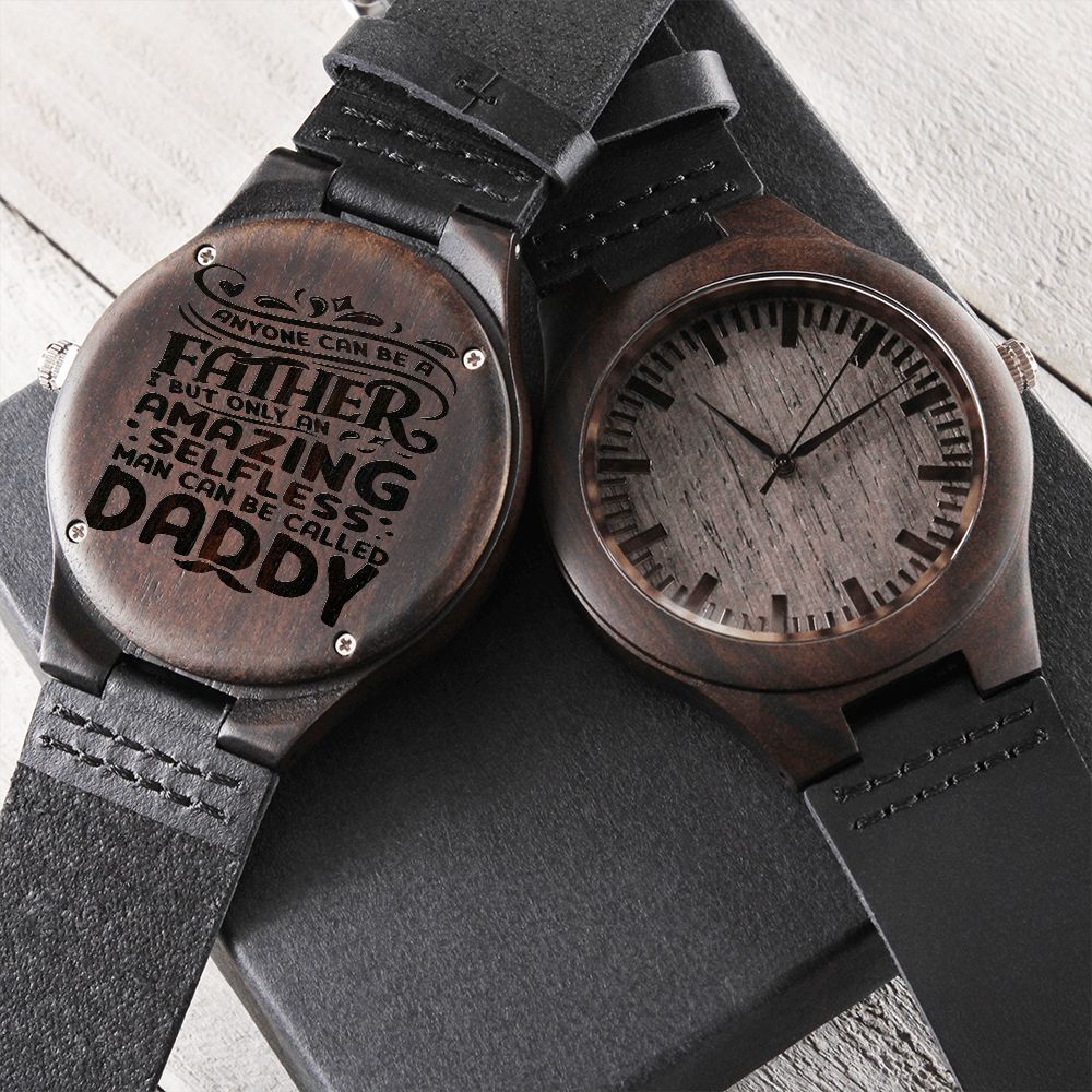 Fathers Day Engraved  Wooden Watch   50 % off for a limited time