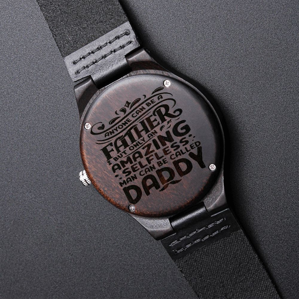 Fathers Day Engraved  Wooden Watch   50 % off for a limited time