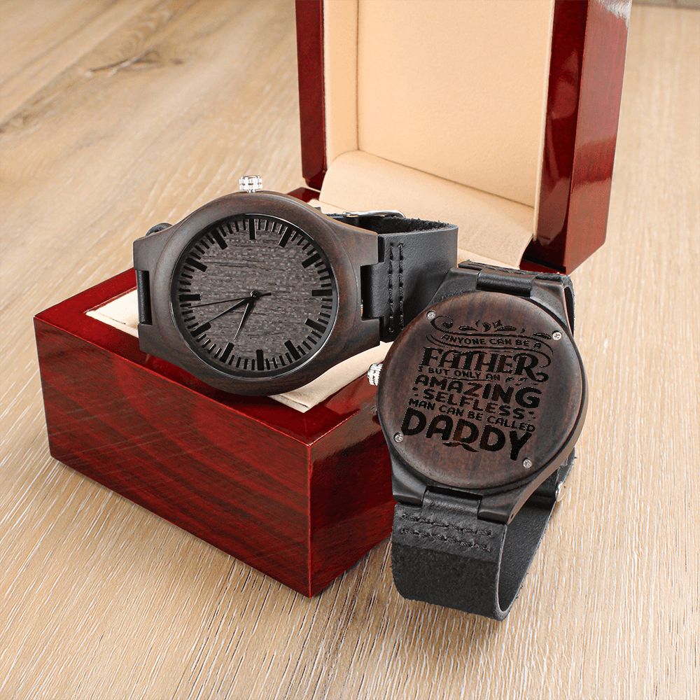 Fathers Day Engraved  Wooden Watch   50 % off for a limited time