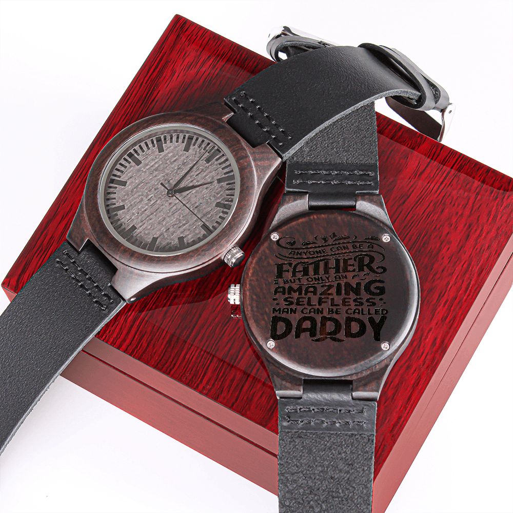 Fathers Day Engraved  Wooden Watch   50 % off for a limited time