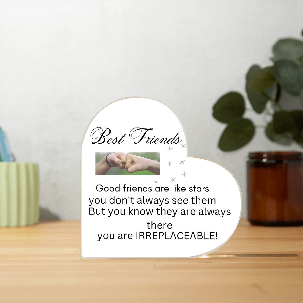 Best Friends Acrylic Heart Plaque