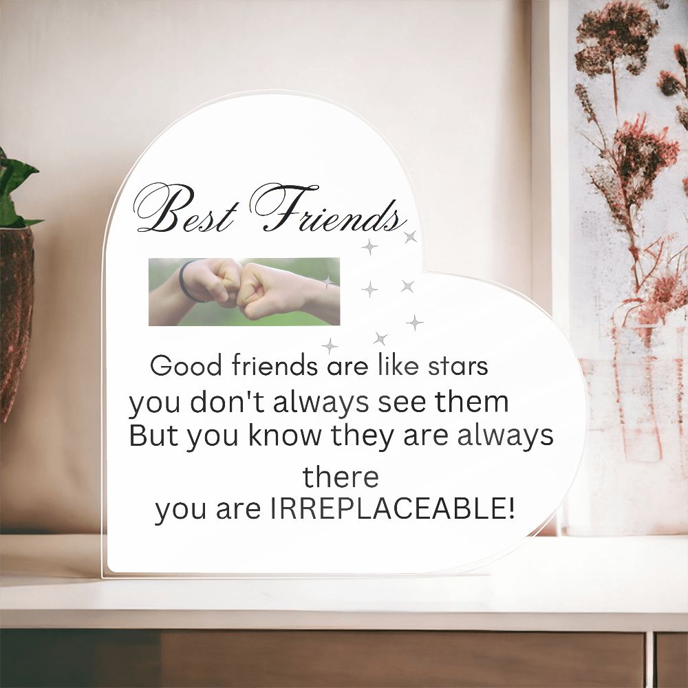 Best Friends Acrylic Heart Plaque