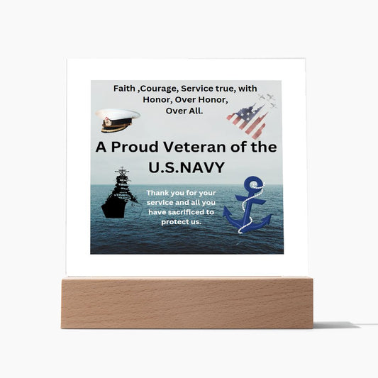 U.S. Navy Acrylic Plaque On sale now for 50 % off ! Hurry and order while supply lasts!