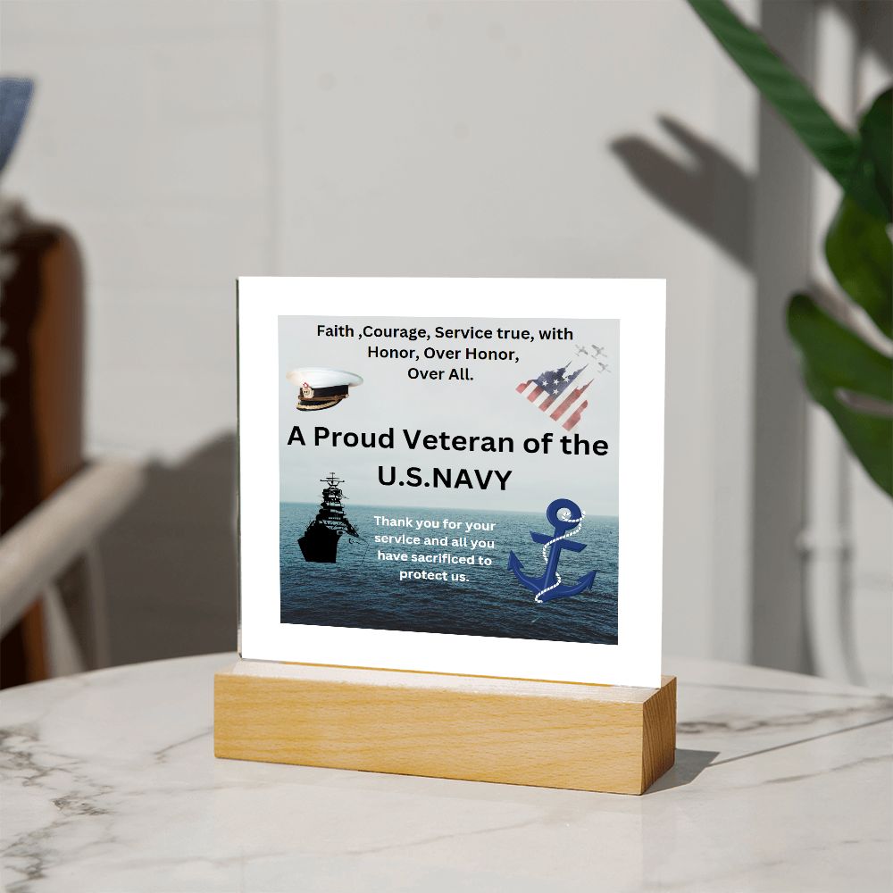 U.S. Navy Acrylic Plaque On sale now for 50 % off ! Hurry and order while supply lasts!