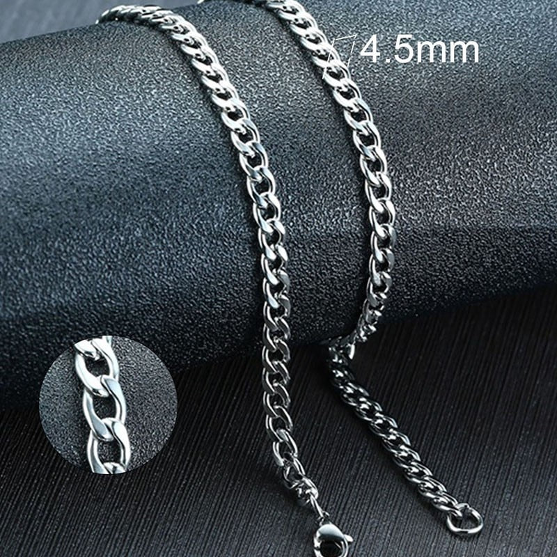 Vnox Men&#39;s Cuban Link Chain Necklace Stainless Steel Black Gold Color Male Choker colar Jewelry Gifts for Him