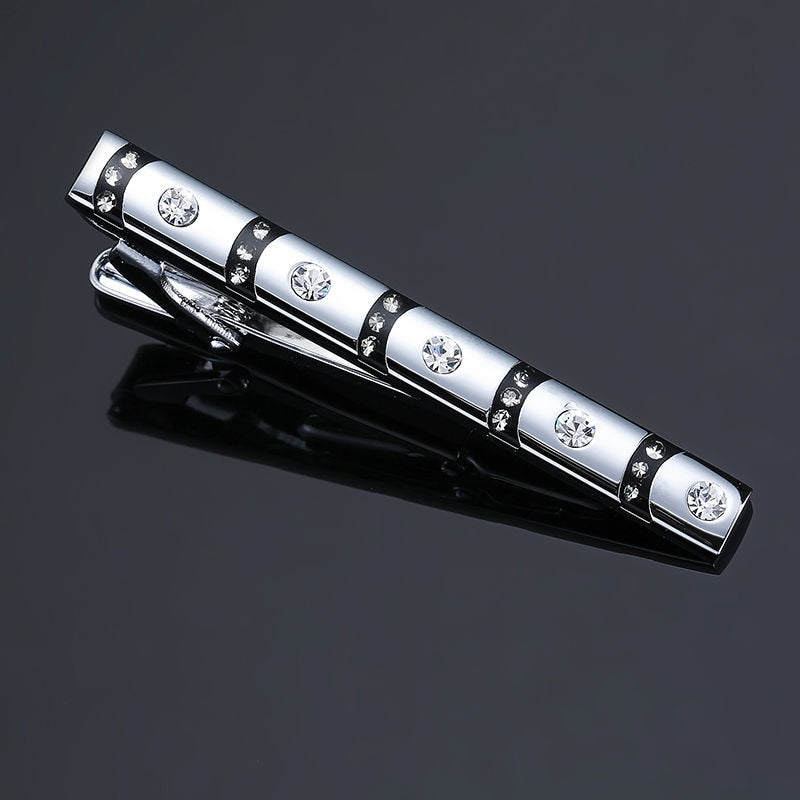 DY new high-quality enamel men&#39;s wedding tie clip high-end brand luxury design exquisite pattern crystal tie clip Free Delivery