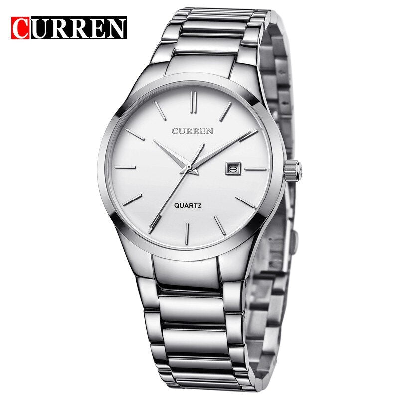 black Curren Top Brand Business Men Male Luxury Watch Casual Full steel Calendar Wristwatches quartz watches relogio masculino