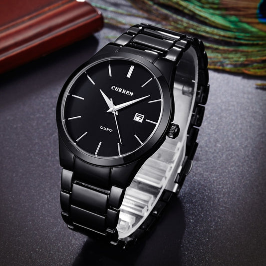 black Curren Top Brand Business Men Male Luxury Watch Casual Full steel Calendar Wristwatches quartz watches relogio masculino