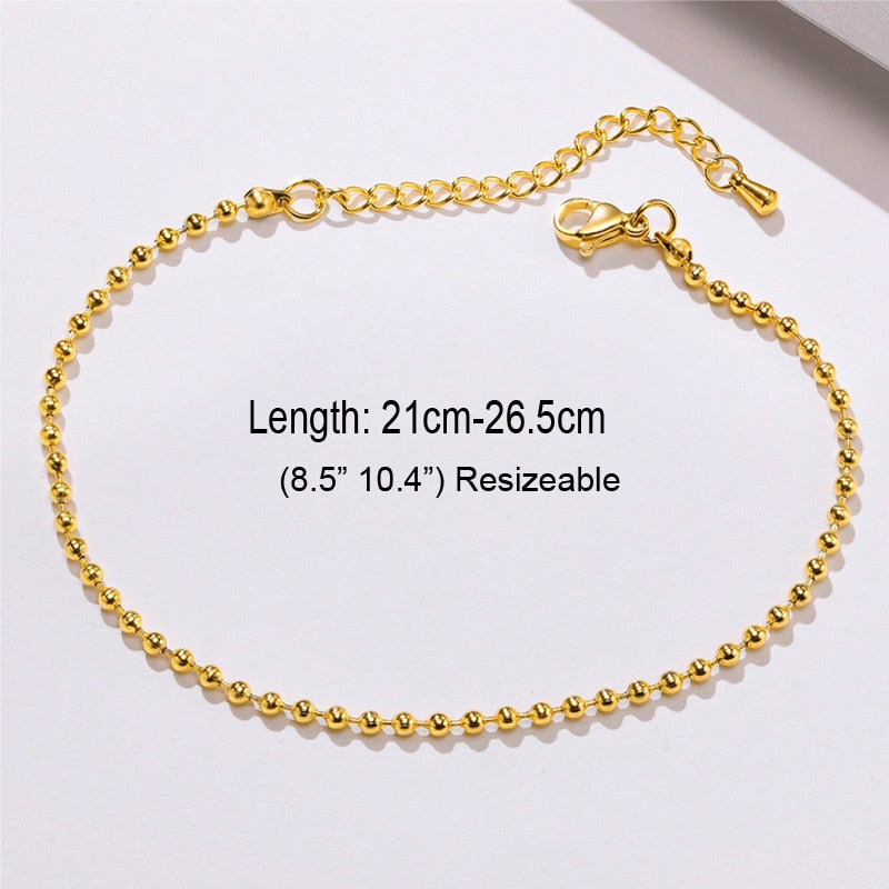 Snake Chain Anklet for Women Girls Adjustable Summer Beach Chain Anklet Bracelet Mother&#39;s Day Gifts Stainless Steel Not Allergic