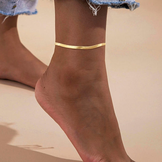 Snake Chain Anklet for Women Girls Adjustable Summer Beach Chain Anklet Bracelet Mother&#39;s Day Gifts Stainless Steel Not Allergic