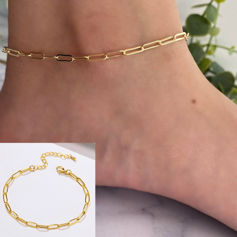 Snake Chain Anklet for Women Girls Adjustable Summer Beach Chain Anklet Bracelet Mother&#39;s Day Gifts Stainless Steel Not Allergic