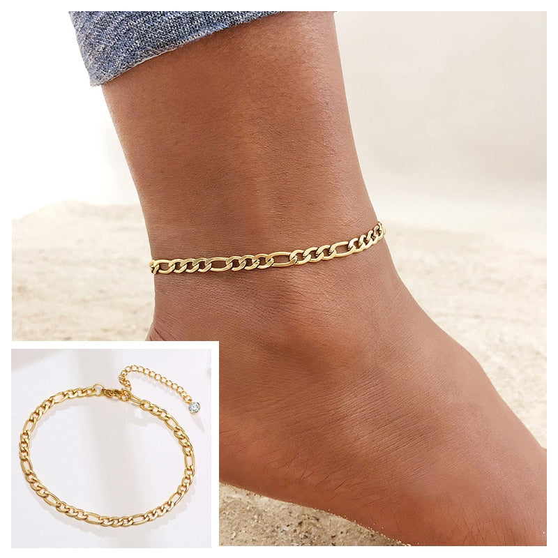 Snake Chain Anklet for Women Girls Adjustable Summer Beach Chain Anklet Bracelet Mother&#39;s Day Gifts Stainless Steel Not Allergic